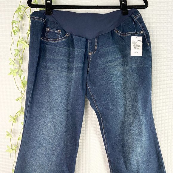 Motherhood Maternity Indigo Blue Boot Cut Petite Extra Large - Picture 5 of 12